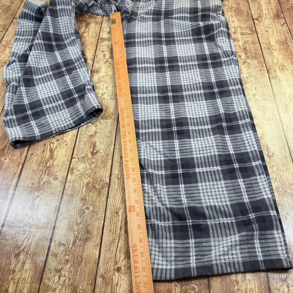 Faded Glory Originals Pajama Pants Mens Extra Large Gray Plaid Fleece Lounge